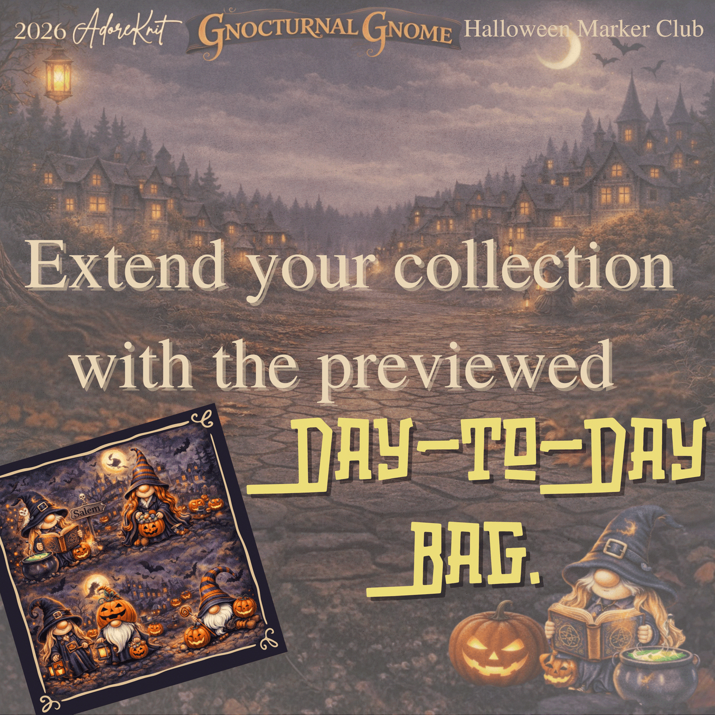 2026 Gnocturnal Gnome Halloween Club | 13 Night Luxury Stitch Marker Countdown