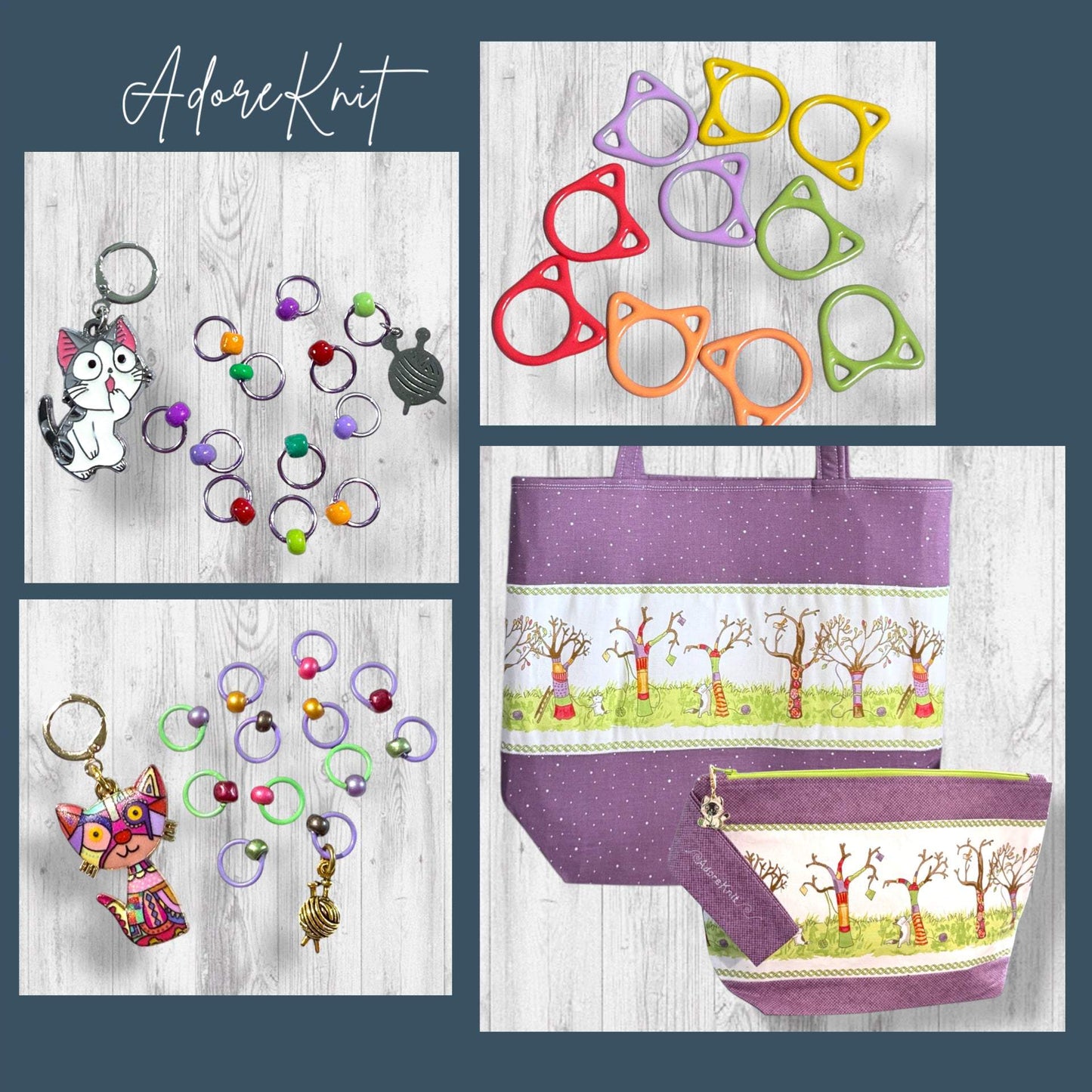 Cat Stitch Markers 10 Knitting Kitty Stitch Markers