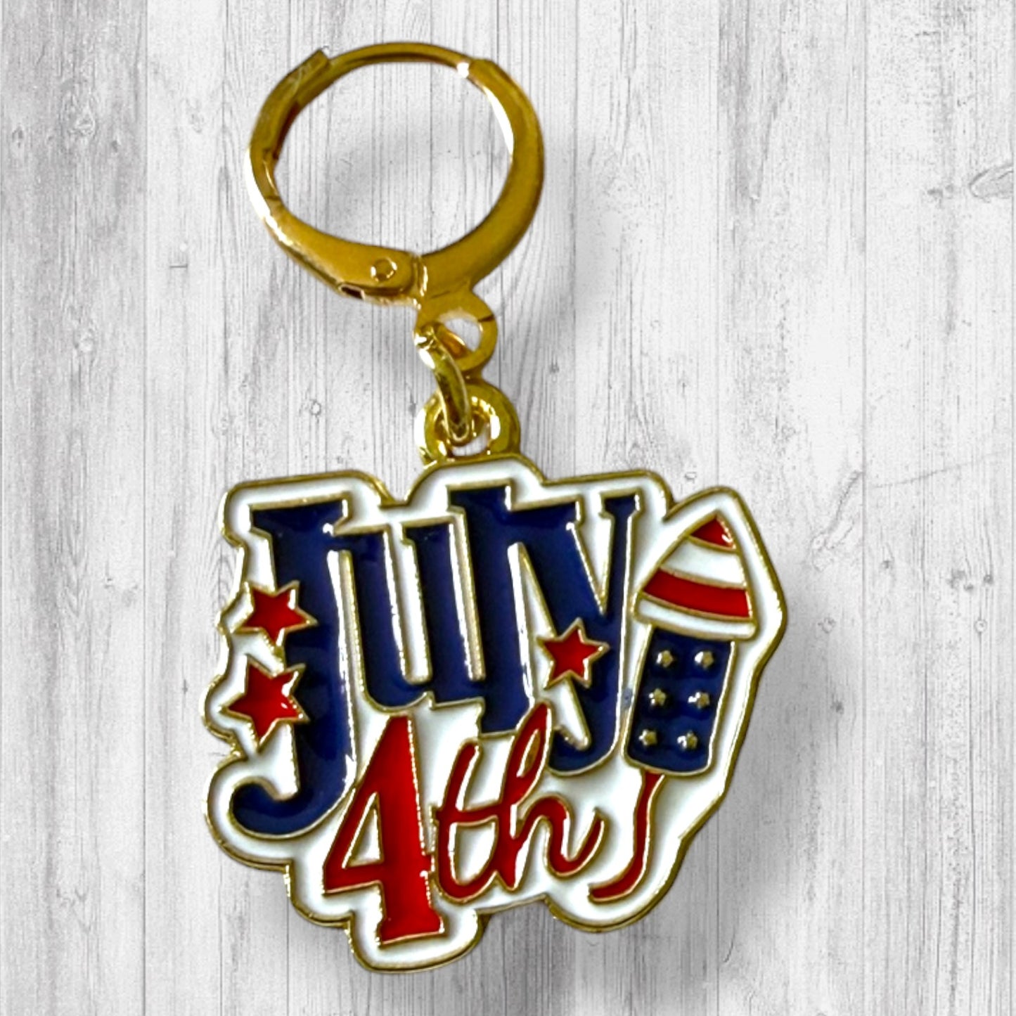 Patriotic Gnome Stitch Markers | Red White and Blue Knitting Markers