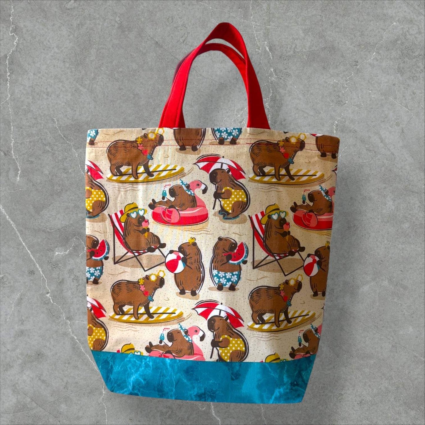 Sun Soaked Capybaras Project Bag | Summer Stitch Knitting Yarn Bag