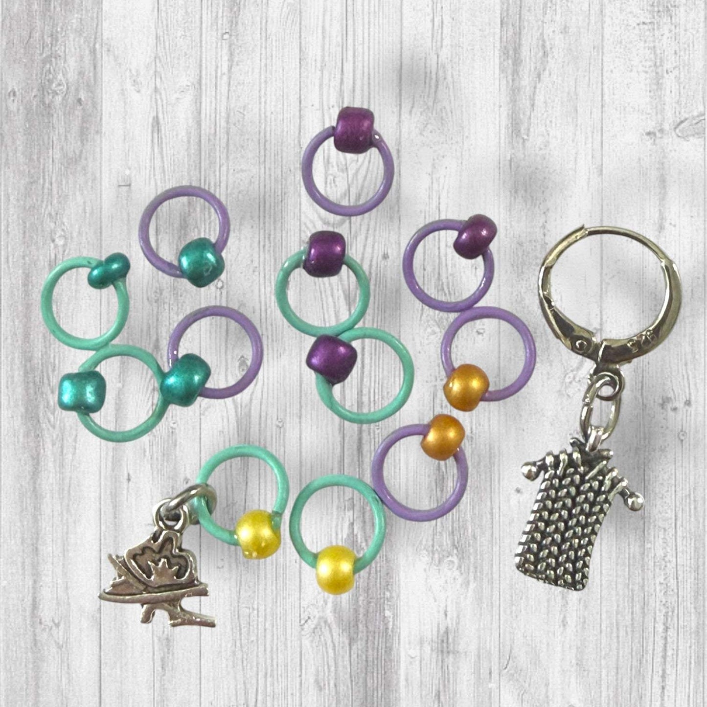 Camp Side Stitches Progress & Stitch Markers | Camp Knitting Markers