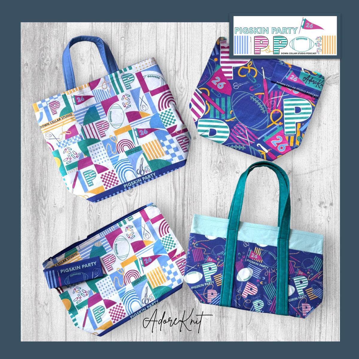 AdoreKnit 2026 Exclusive Pigskin Party Tote Bags