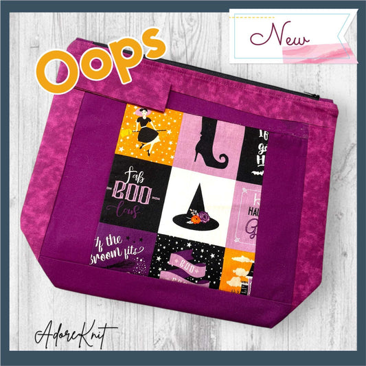 "OOPS" Fab-BOO-Lous Happy Halloween Purple Project Bag