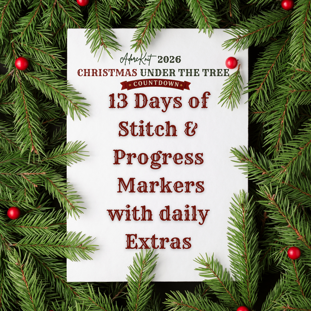 2026 Christmas Under the Tree Countdown | Christmas Stitch Marker Advent | AdoreKnit