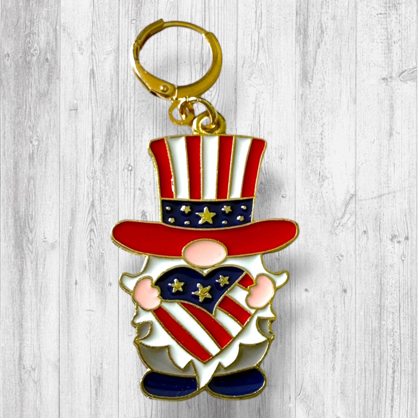 Star Spangled Gnome! Progress and Stitch Markers | Patriotic Knitting Markers