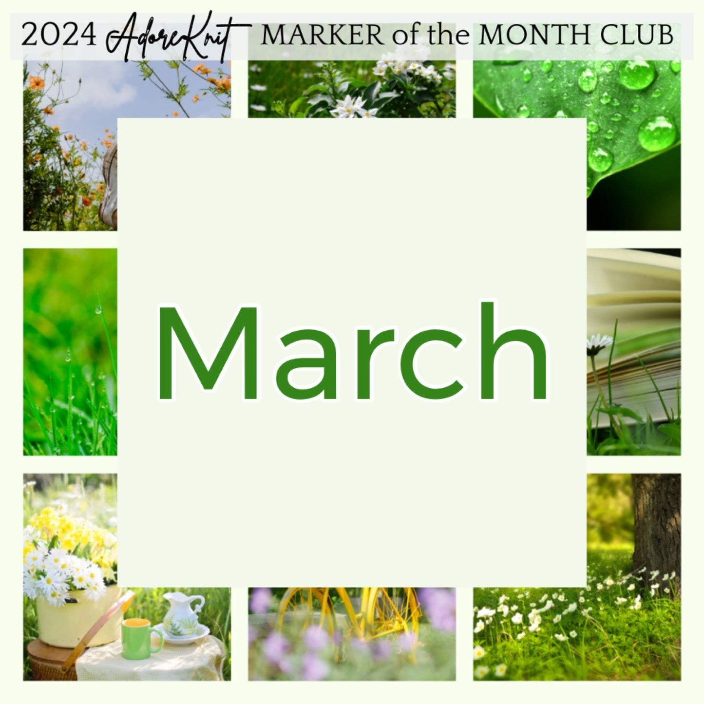 2024 Marker of the Month Club, a monthly surprise set of progress and stitch markers - AdoreKnit