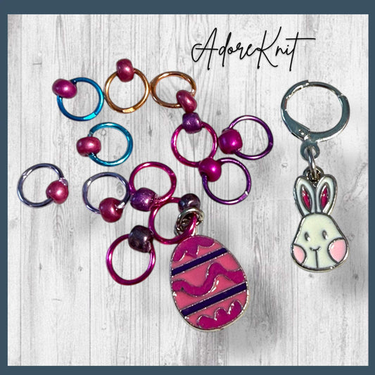 Bunny Business Progress and Stitch Markers Progress and Stitch Markers