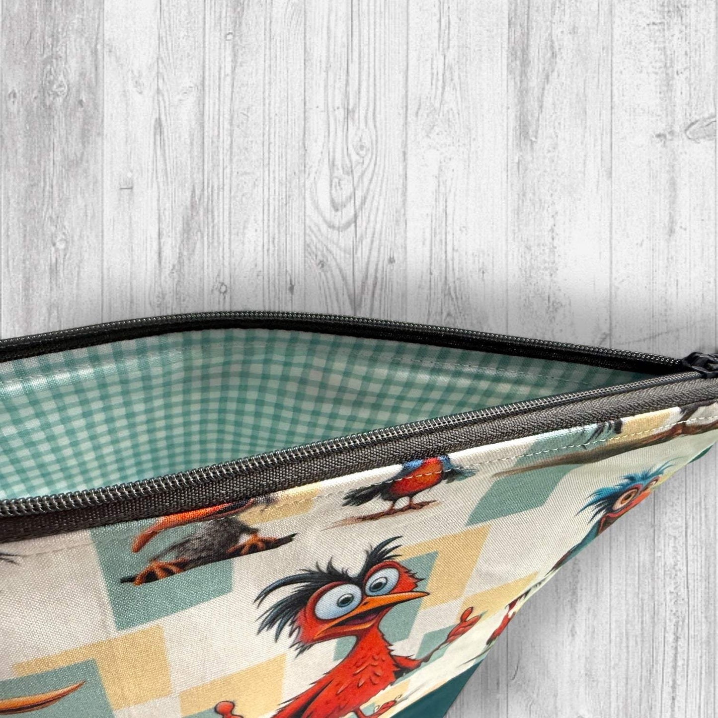 Feathered Fury Knitting Project Bag | Funny Bird Yarn Bag