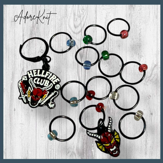 80s D & D Club Progress and Stitch Markers