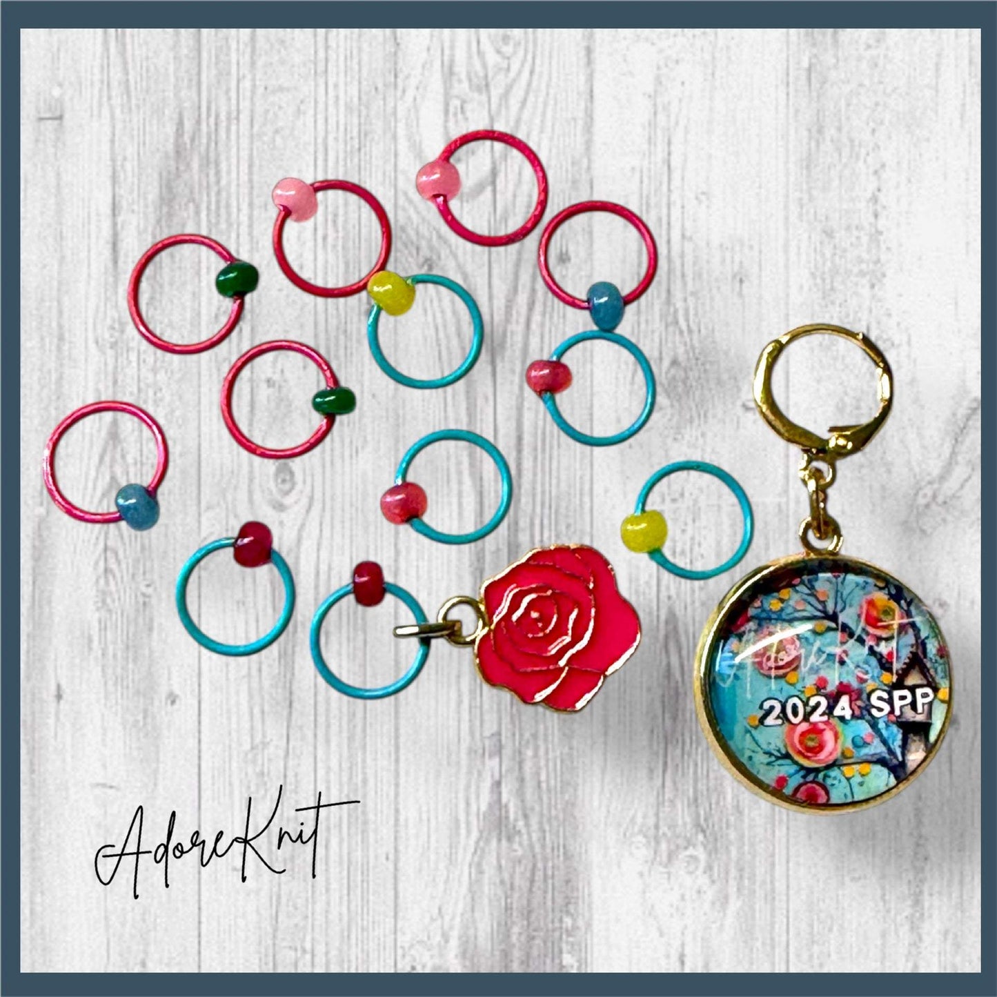 2025 Exclusive Splash Pad Party Cottage Blooms Collection Progress and Stitch Marker Set