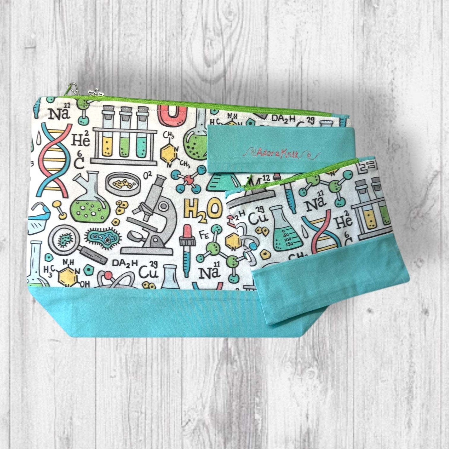 Microscopes Always Win Arguments Project Bag green zipper