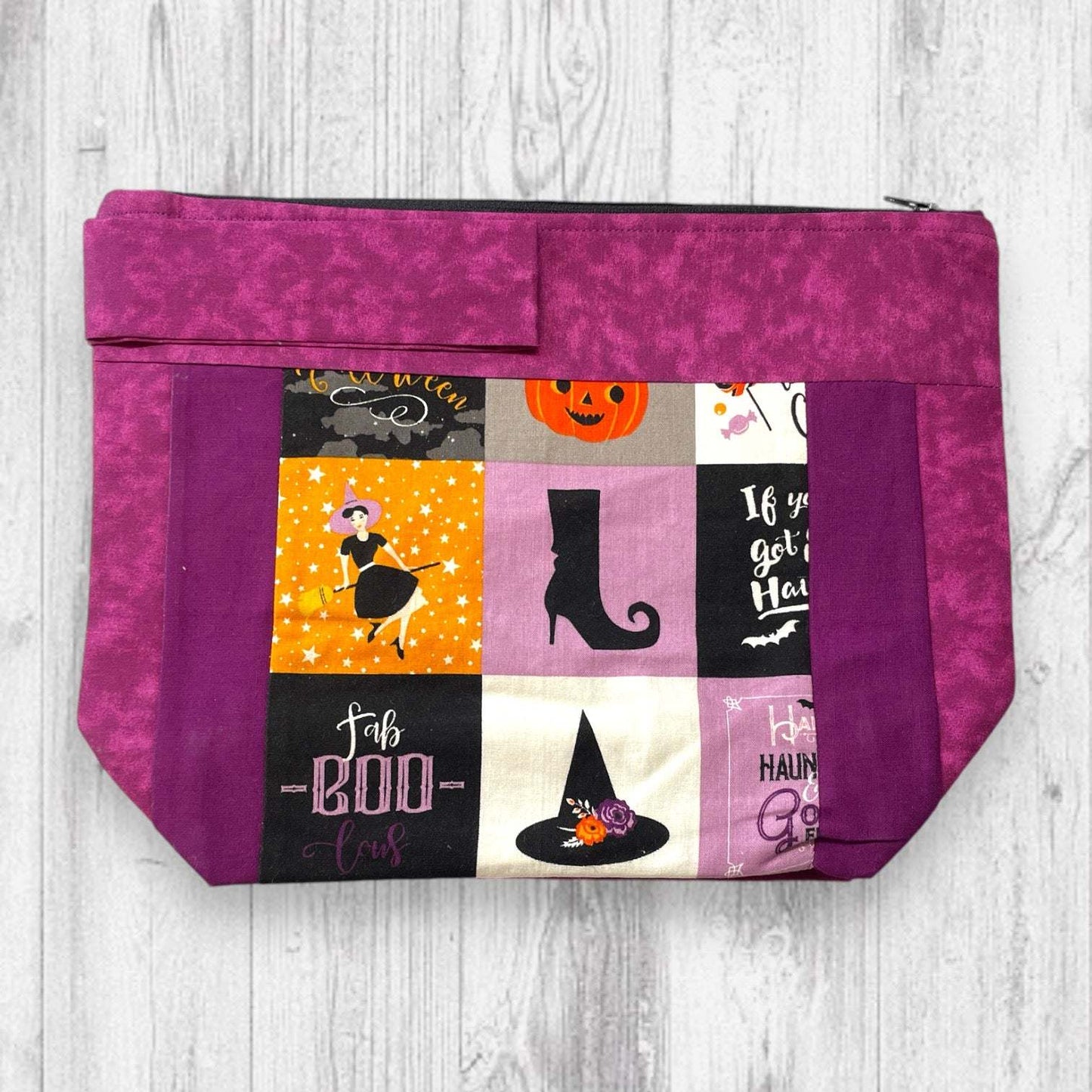 OOPS Fab-BOO-Lous Happy Halloween Purple Project Bag