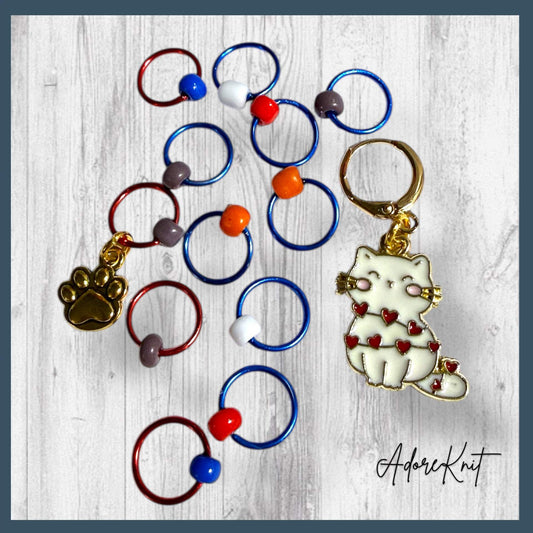 Wrapped & Whiskered Progress & Stitch Markers