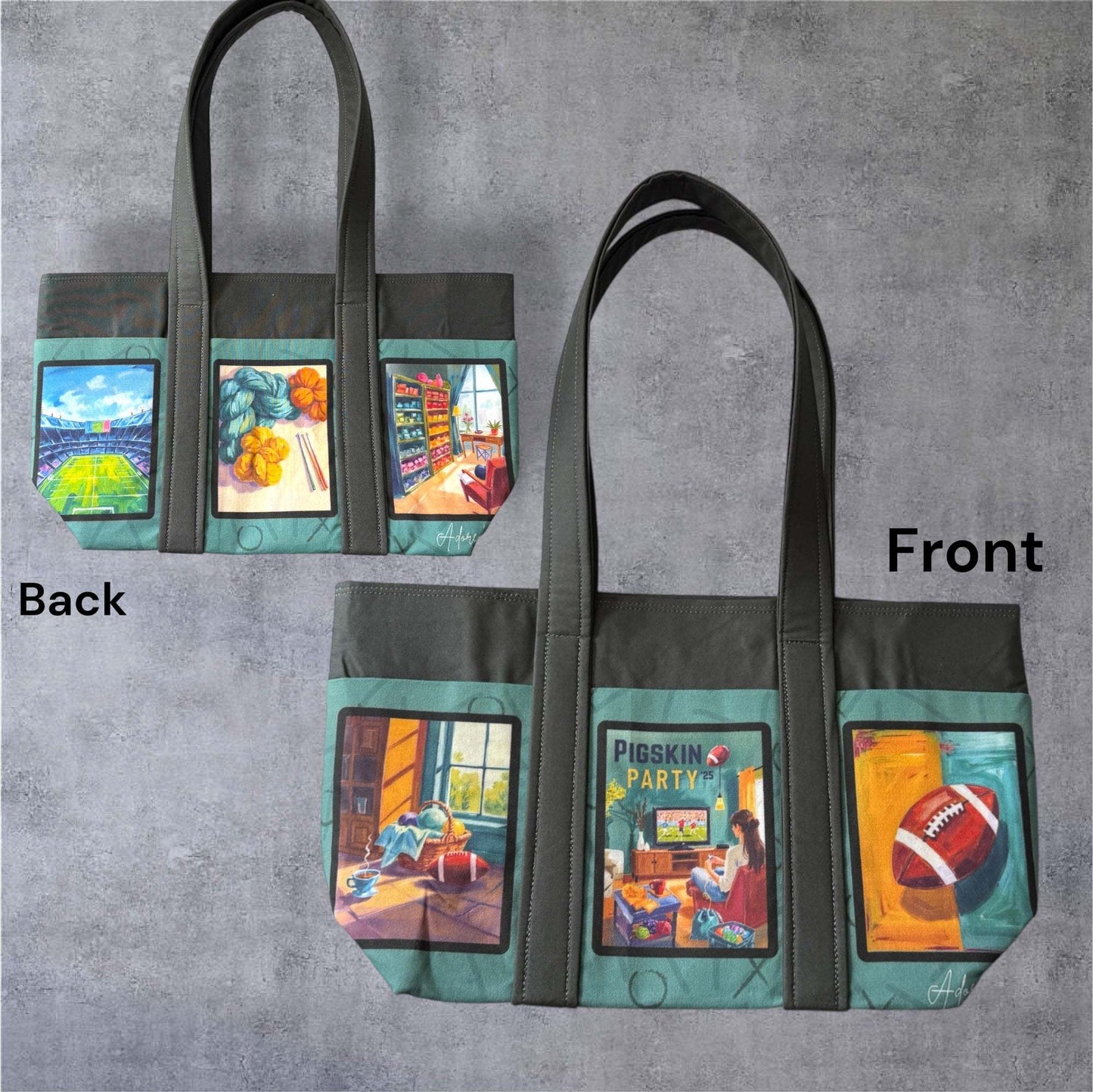PREORDER AdoreKnit 2025 Exclusive Pigskin Party Project Tote Bag
