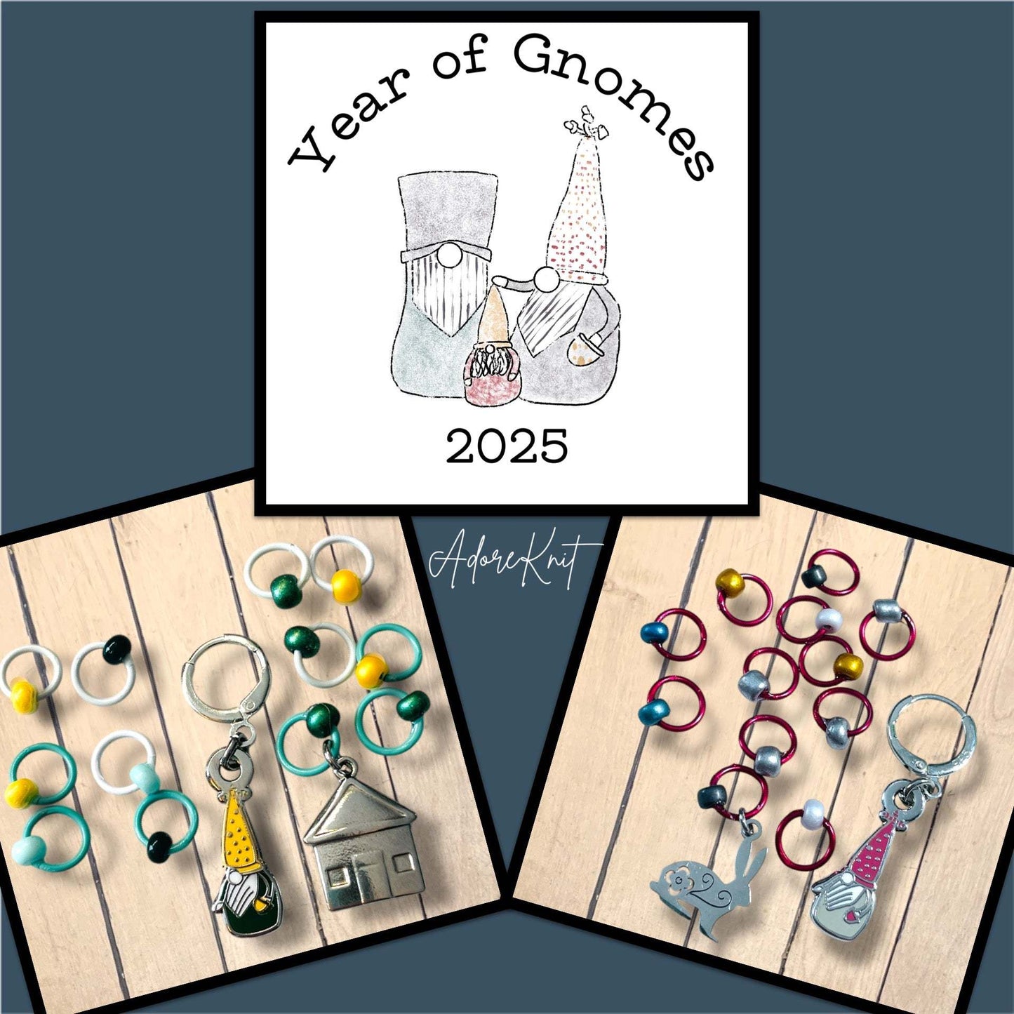 2025 Gnectar Gnome Progress and Stitch Markers for Imagined Landscapes