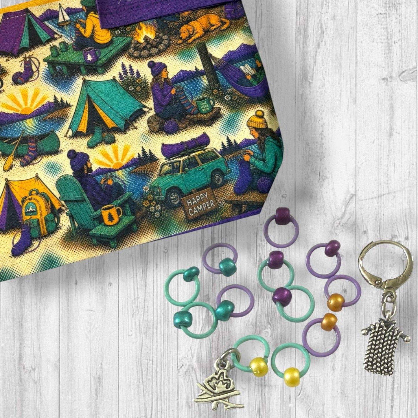 Camp Side Stitches Project Bag