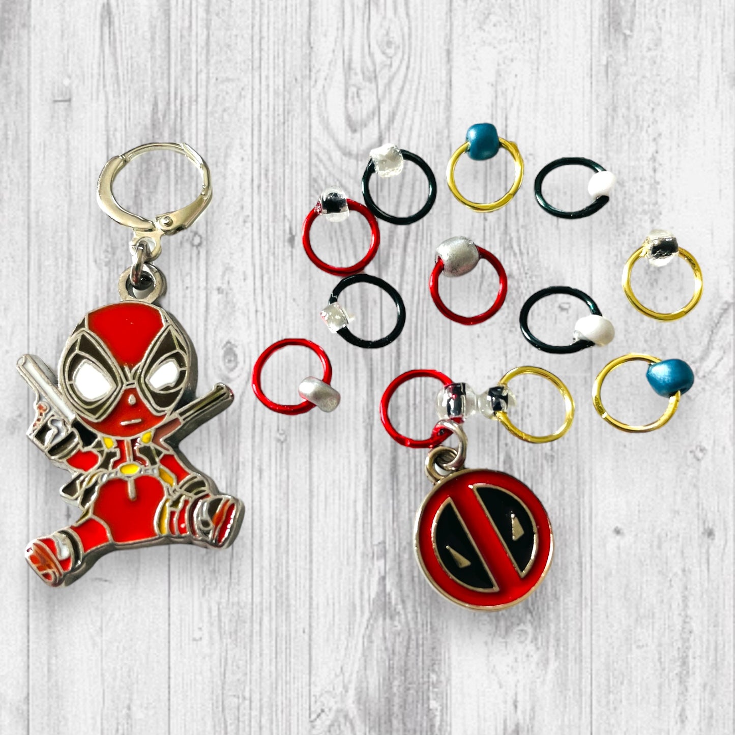 You're Always the Wrong Guy Superhero Progress and Stitch Markers