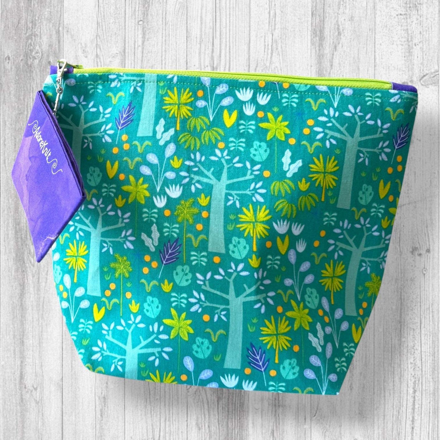 Nothing Suspicious in These Woods Project Bag | Butterfly and Forest Knitting Bag