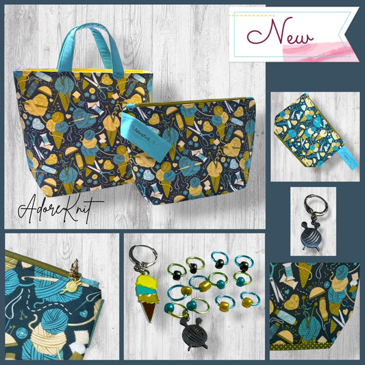 Knit Between Scoops Project Bag | Summer Stitch Knitting Yarn Bag