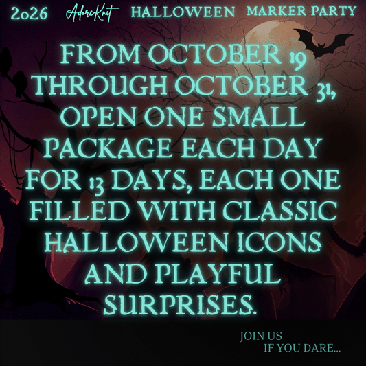 2026 Halloween Marker Party Countdown, Knitting Stitch Markers, Crochet Progress Markers, Halloween Project Bag Option, 13 Day Halloween Advent for Knitters
