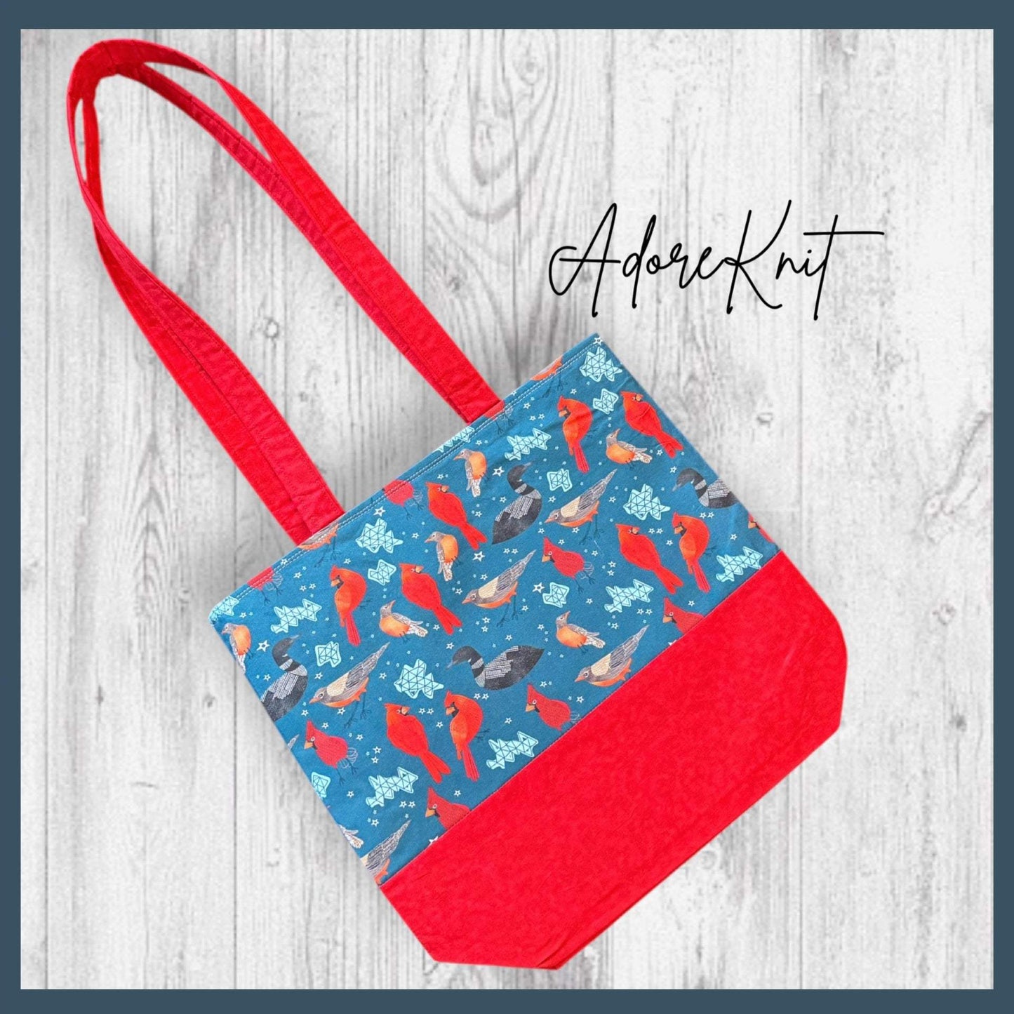 Red Feathers Warm Hearts Project Bag