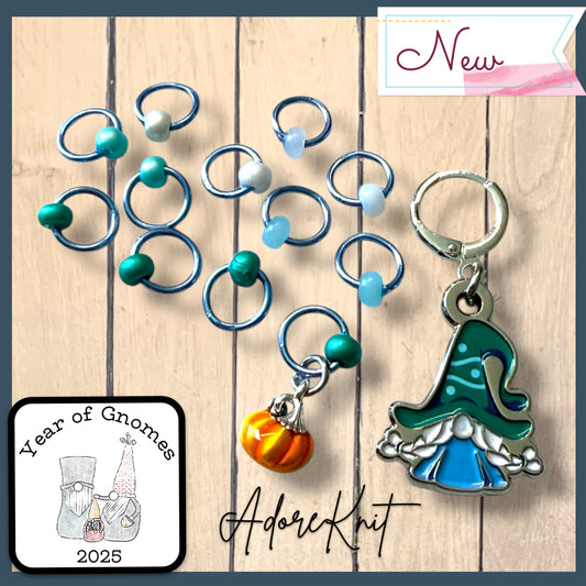 2025 Gnomeleaf Gathering Gnorah Progress & Stitch Marker Sets for Imagined Landscapes