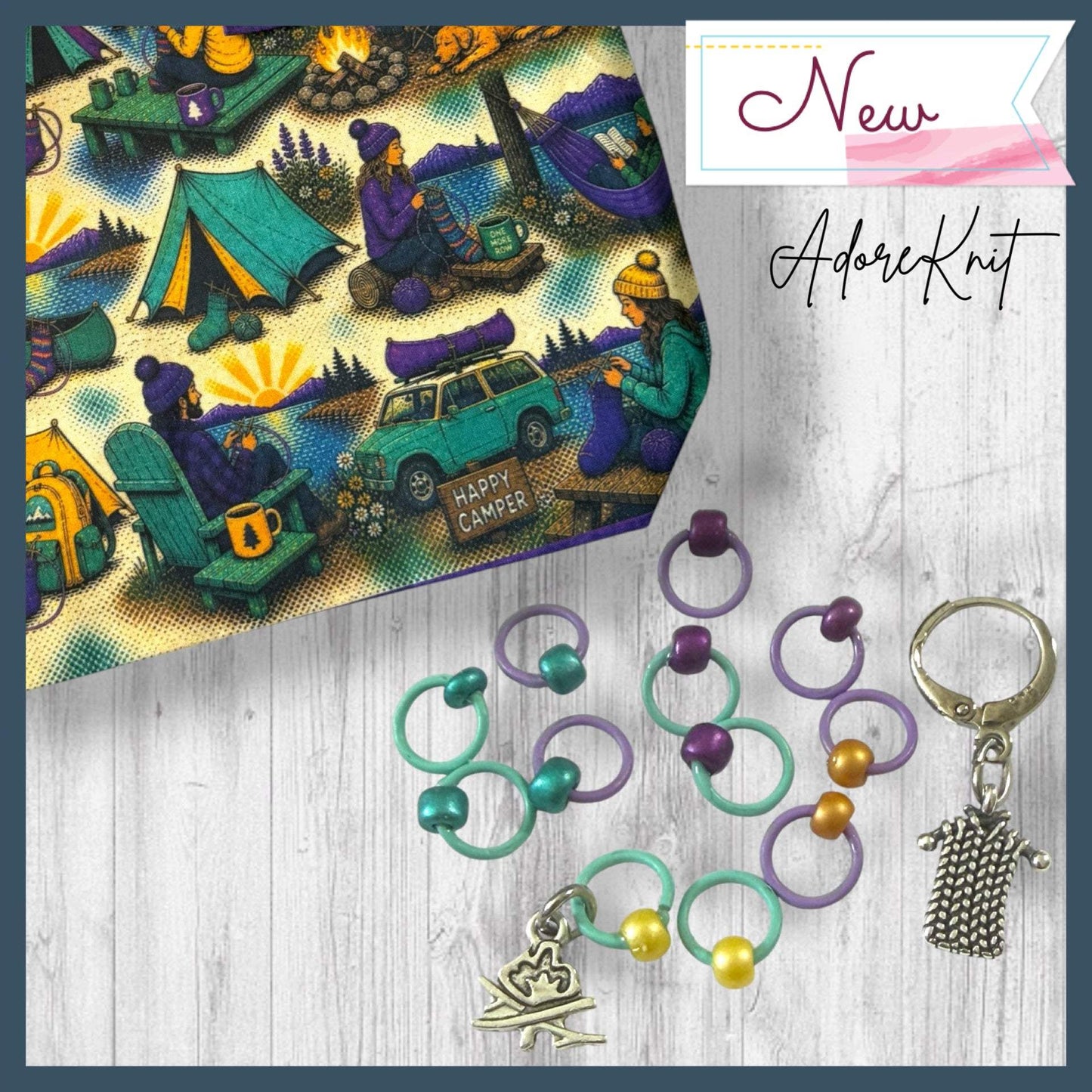 Camp Side Stitches Progress & Stitch Markers | Camp Knitting Markers