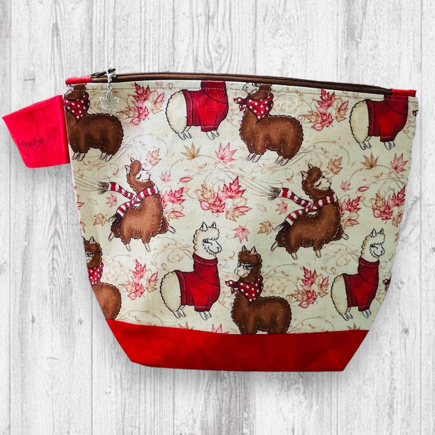 Alpacas in Scarves Project Bag - AdoreKnit