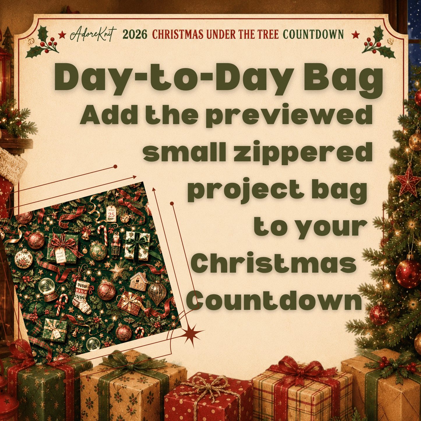 2026 Christmas Under the Tree Countdown | Christmas Stitch Marker Advent | AdoreKnit