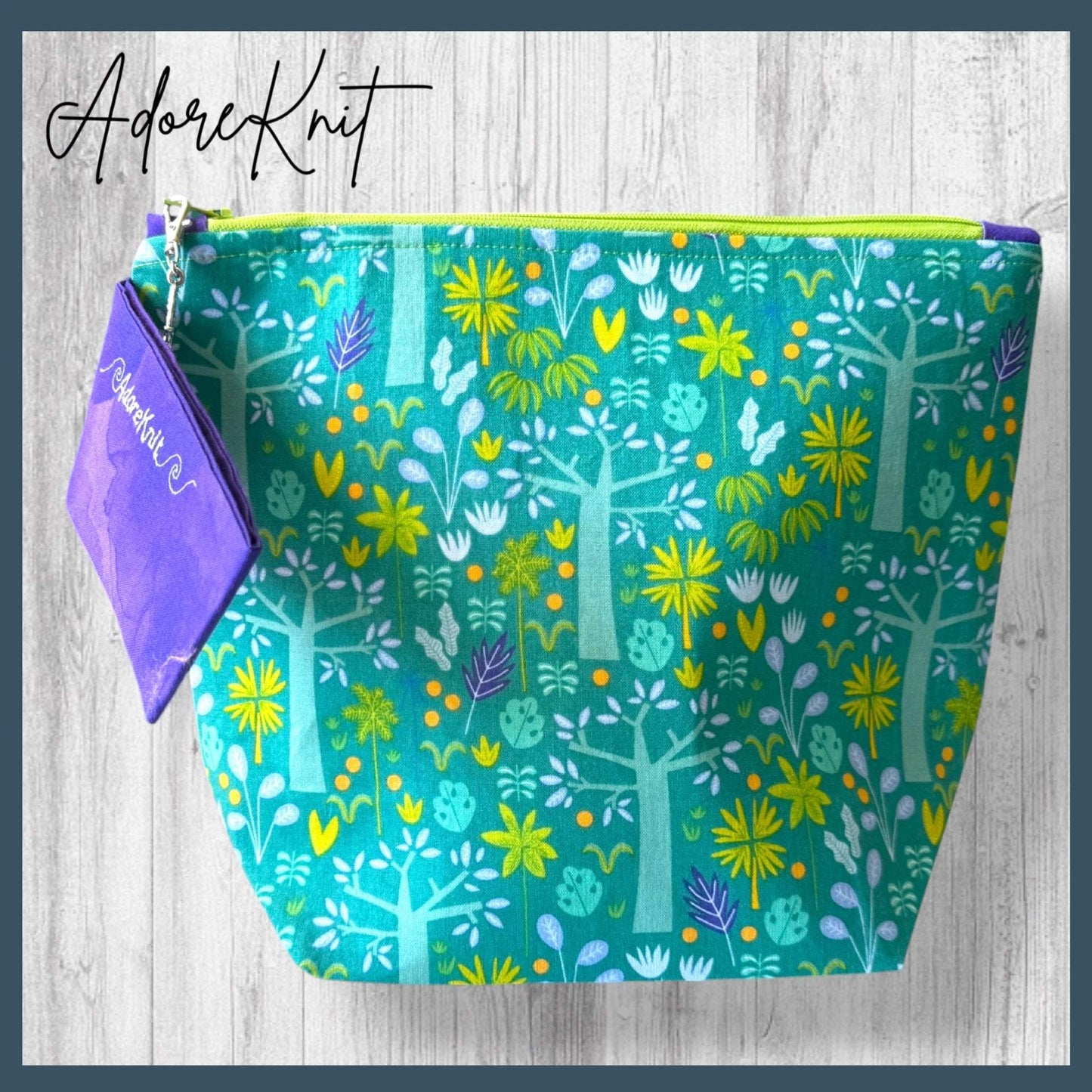Nothing Suspicious in These Woods Project Bag | Butterfly and Forest Knitting Bag