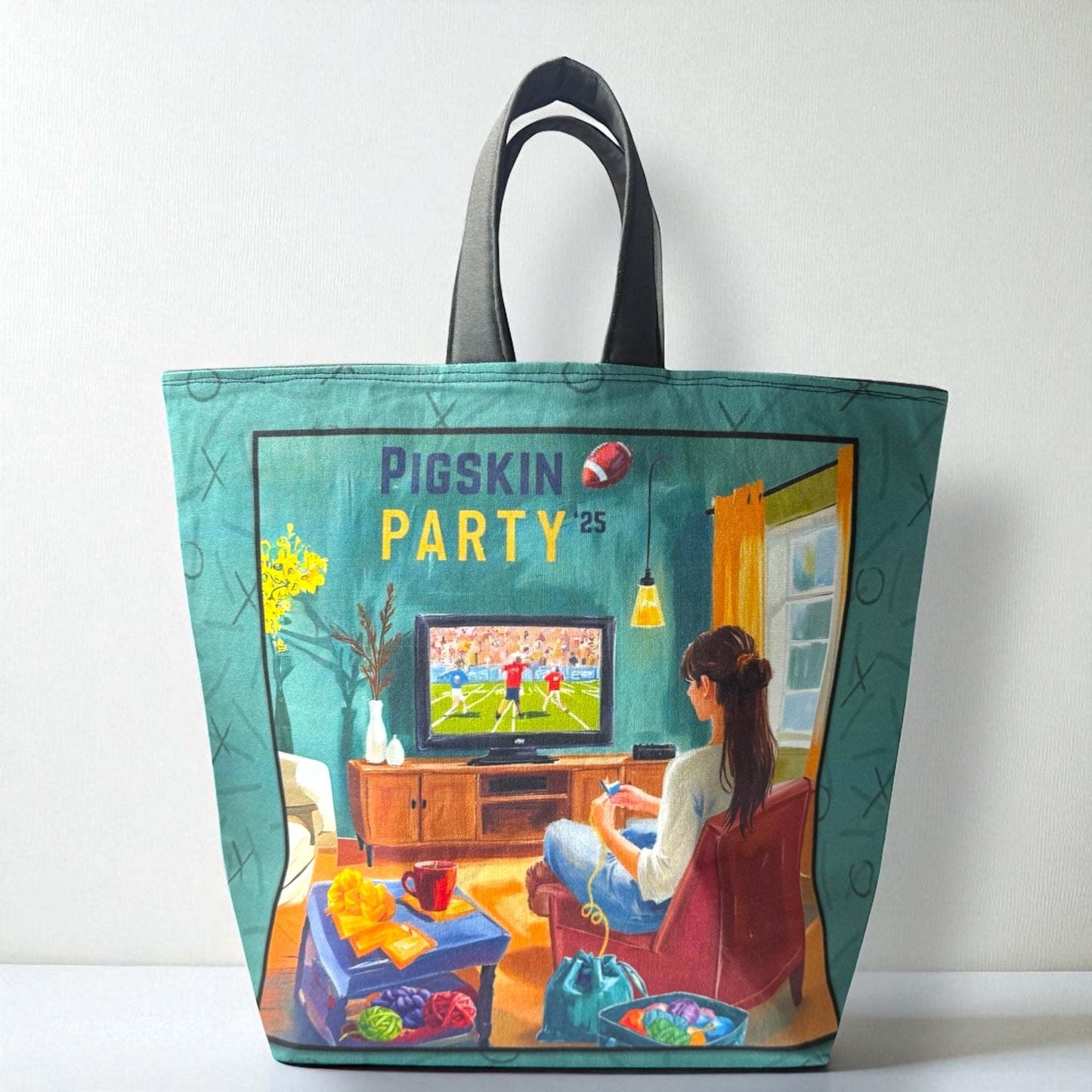 PREORDER AdoreKnit 2025 Exclusive Pigskin Party Project Tote Bag