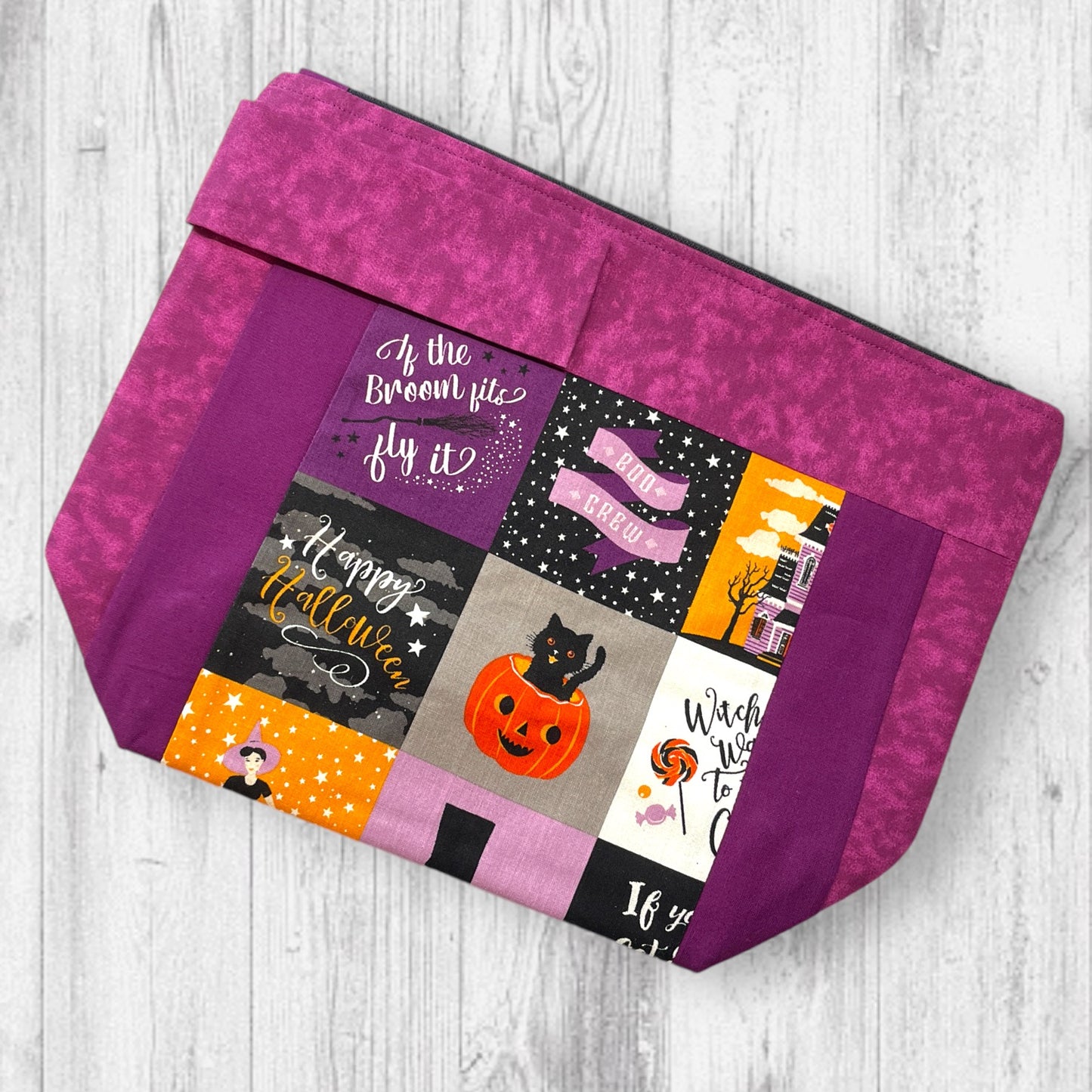 Fab-BOO-Lous Happy Halloween Purple Project Bag