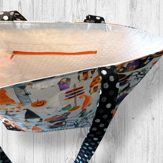 Pumpkin Paths & Pointy Caps Project Bag dots