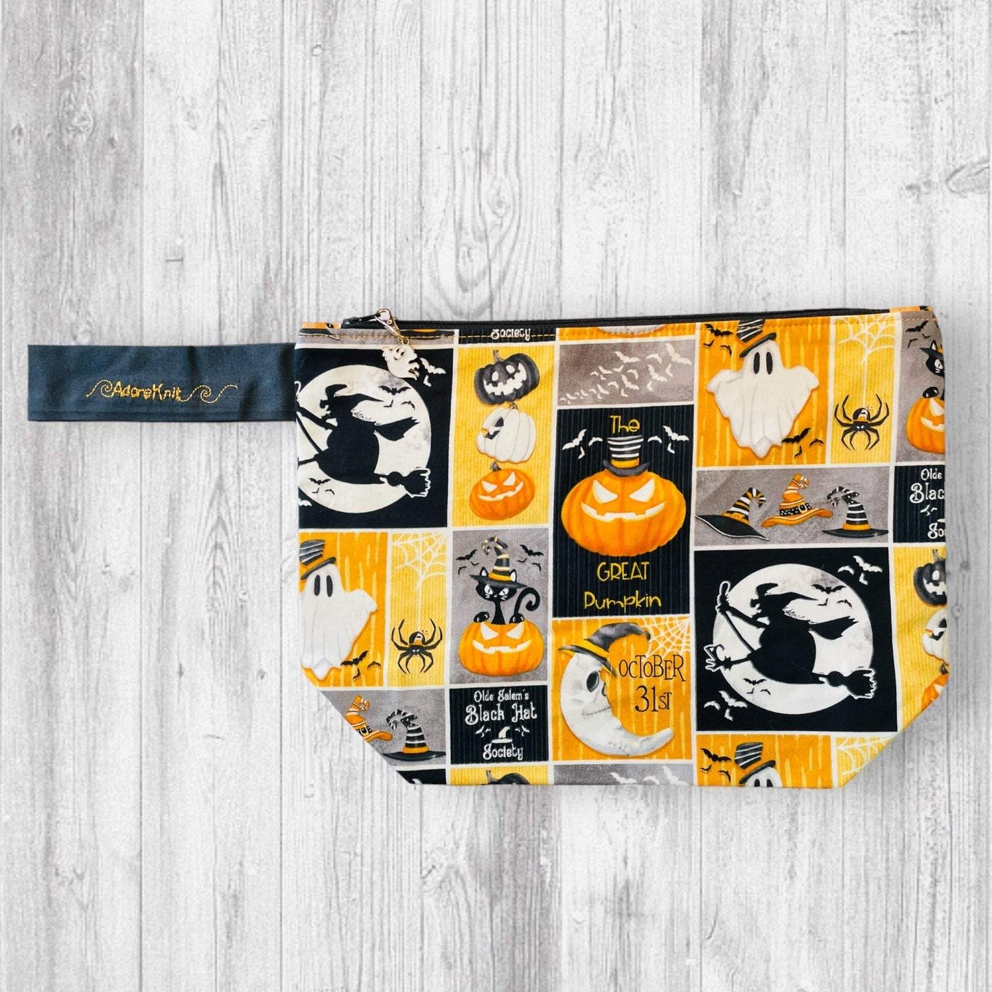 The The Usual Spookspects Wanted for Witchcraft Halloween Knitting Project Bag | AdoreKnit