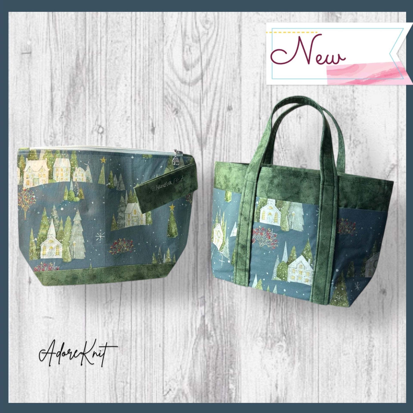 Moonlit Winter Village Project Bag