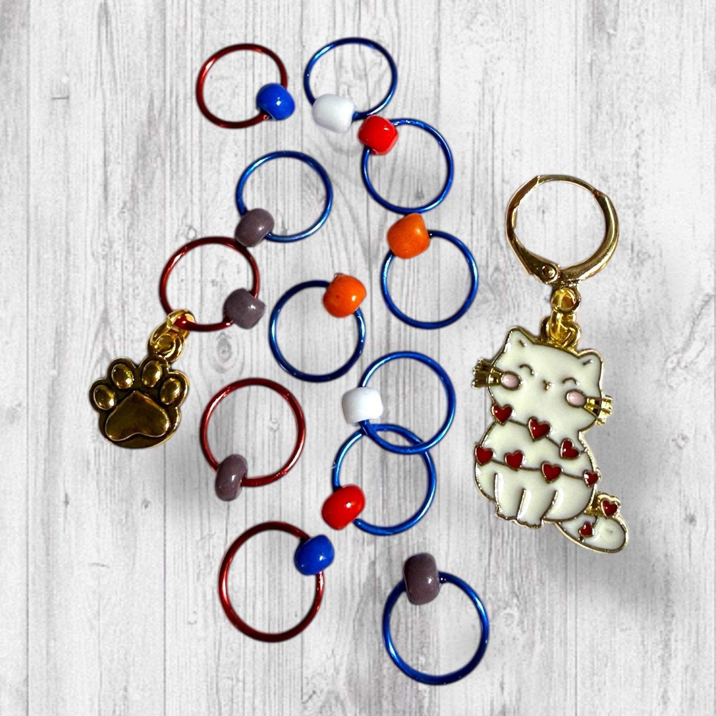 Wrapped & Whiskered Progress & Stitch Markers