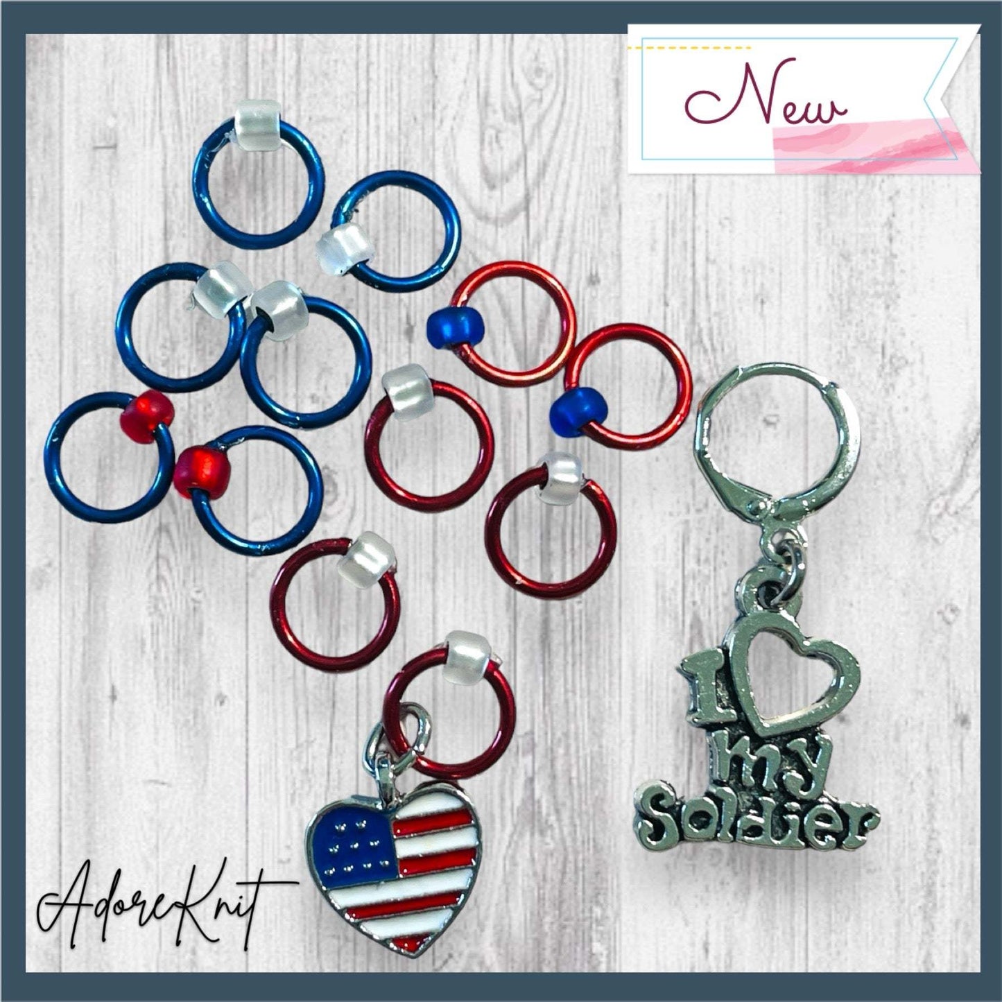 American Pride Progress and Stitch Markers - AdoreKnit