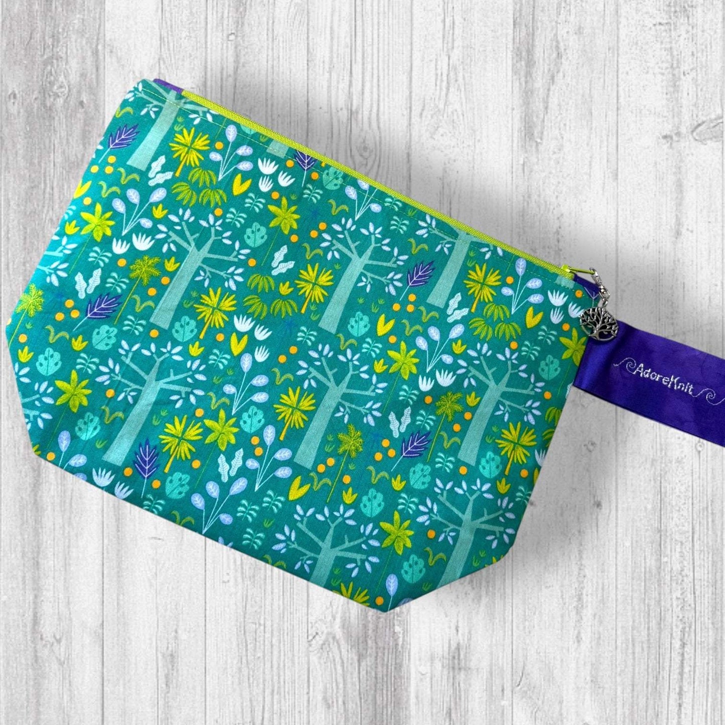 Nothing Suspicious in These Woods Project Bag | Butterfly and Forest Knitting Bag
