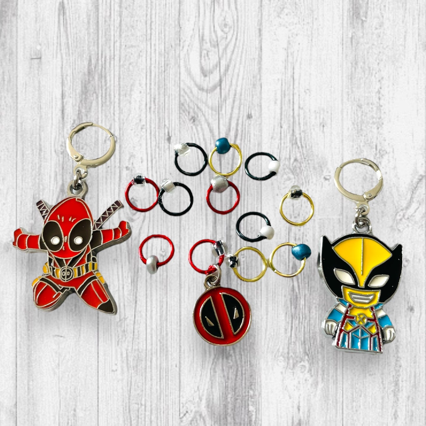 You're Always the Wrong Guy Superhero Progress and Stitch Markers