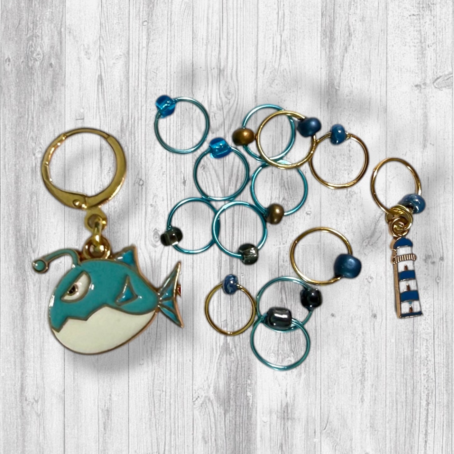 Sea Breeze Progress & Stitch Markers | Coastal Cast Ons Knitting Markers