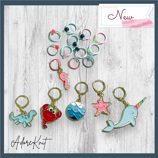 Wonders of the Sea Progress Marker SetAdoreKnitImmerse yourself in the beauty of the ocean with these delightful progress and stitch markers, and let your creativity make waves!
Bring the wonders of the deep sea Sea Progress Marker Set