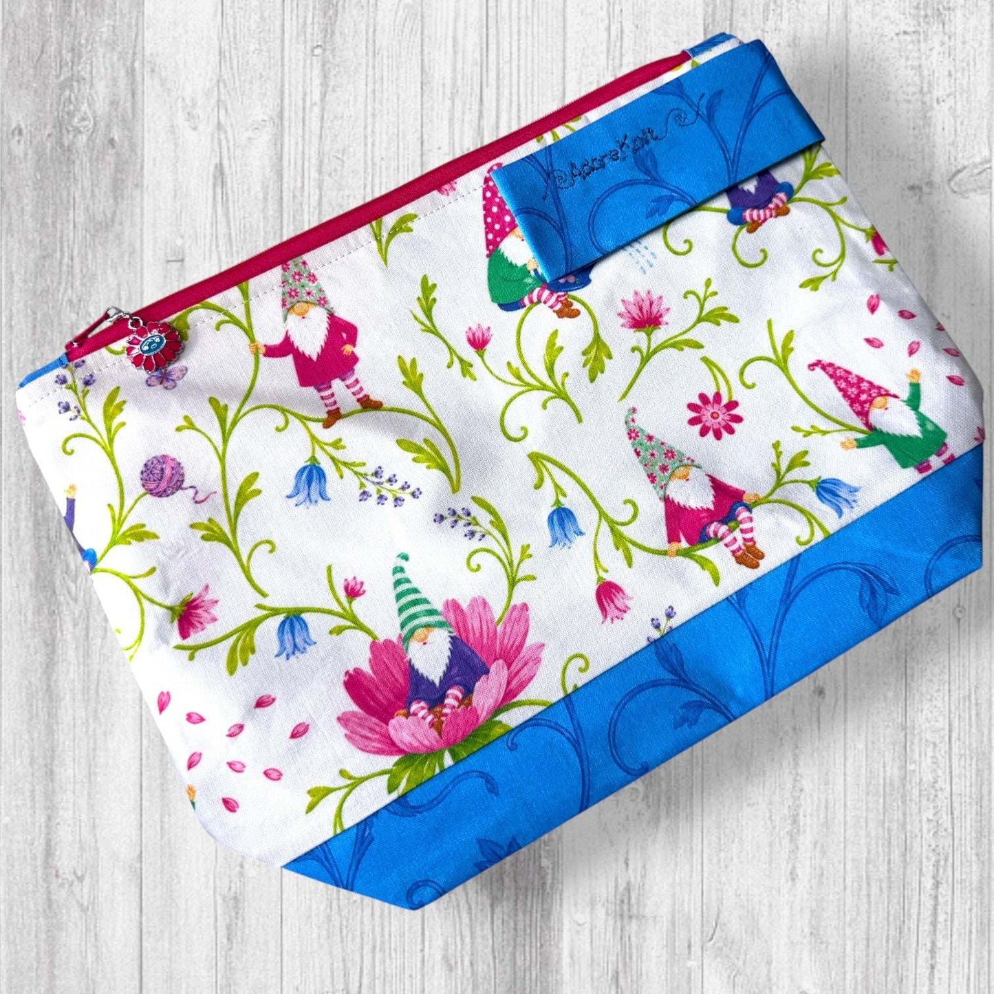 Pages, Petals & Purls Gnomes Project Bag