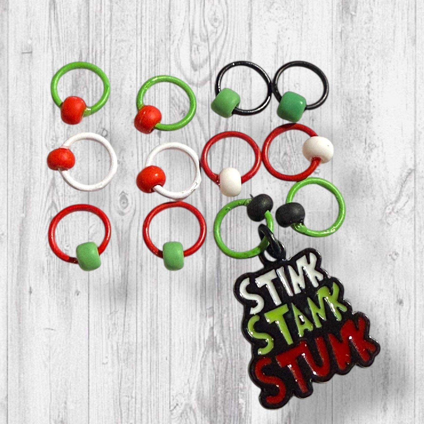 Stink Stank Stunk Progress and Stitch Markers