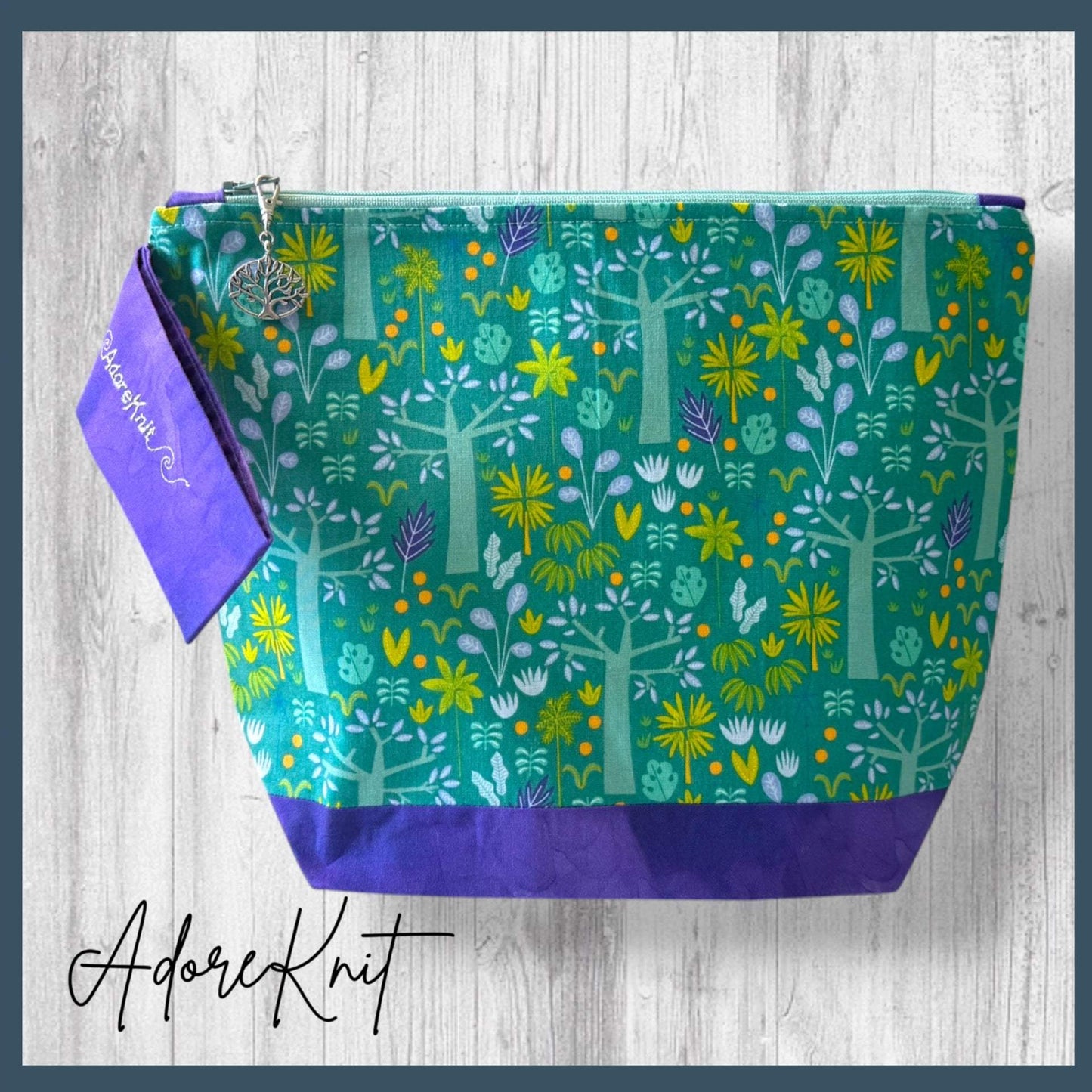 Nothing Suspicious in These Woods Project Bag | Butterfly and Forest Knitting Bag