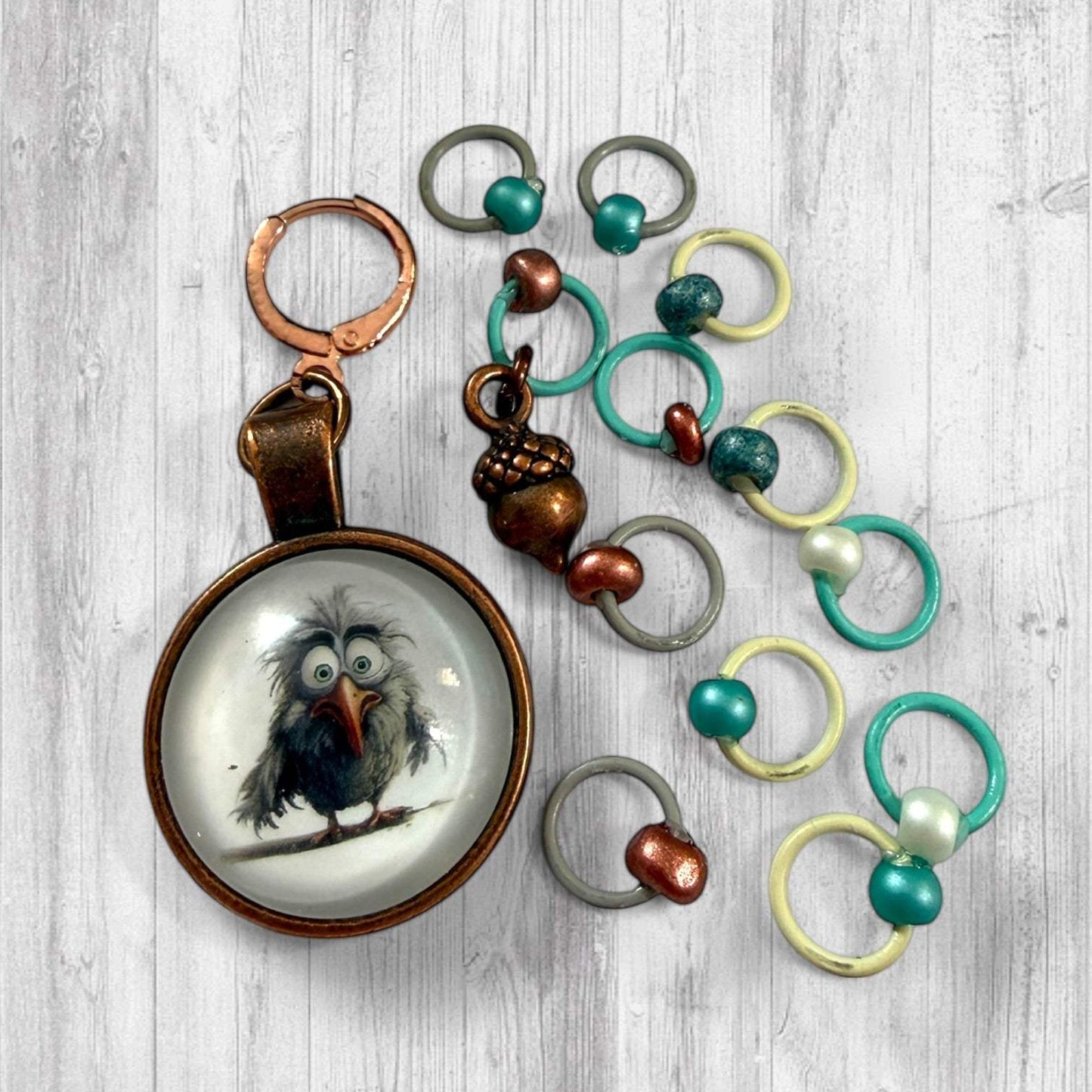Feathered Fury Progress & Stitch Markers