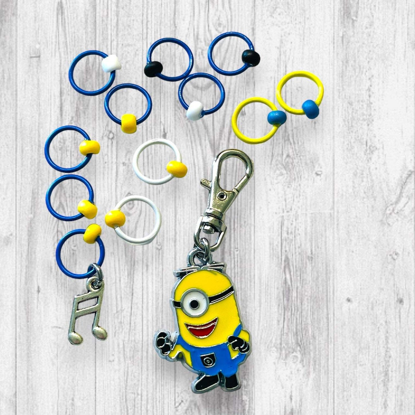 Singing Minion Progress and Stitch Markers