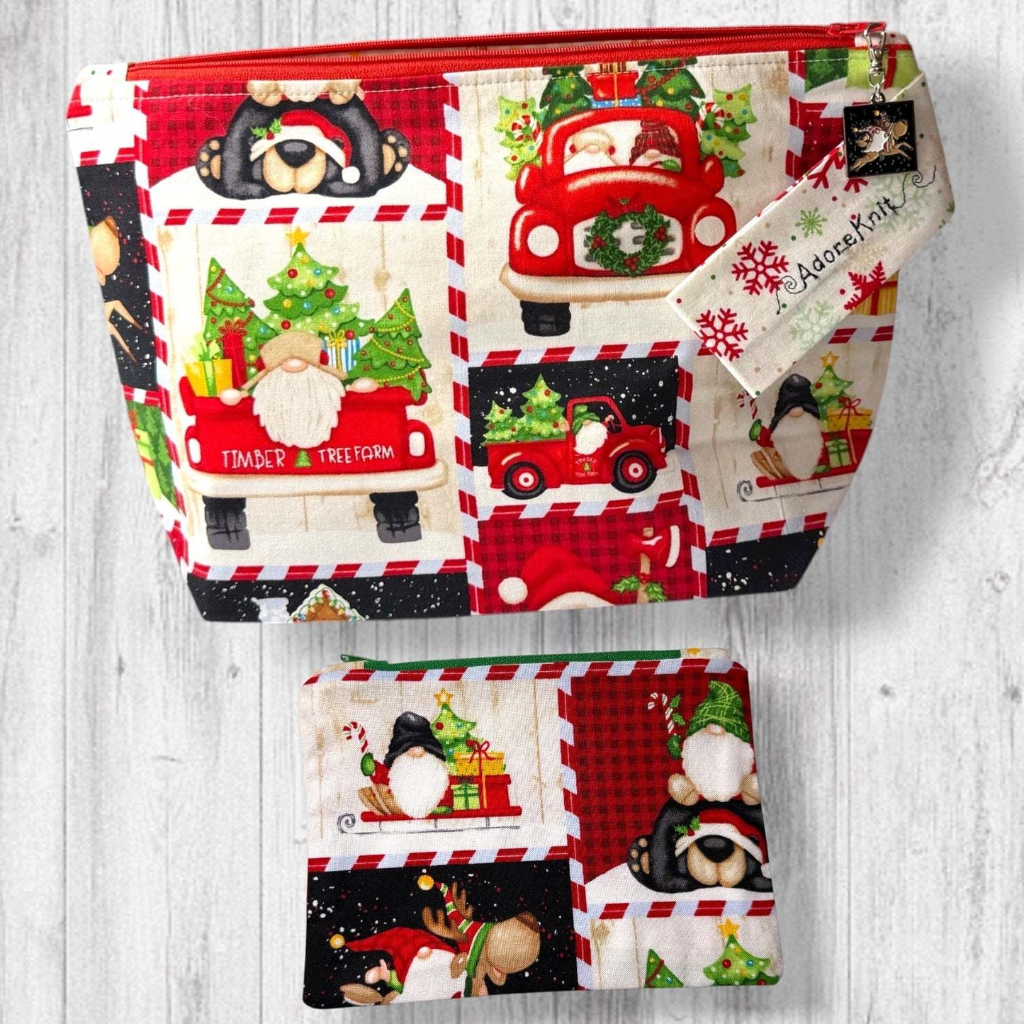 Gnome Delivery Service Project Bag and Matching Yarn