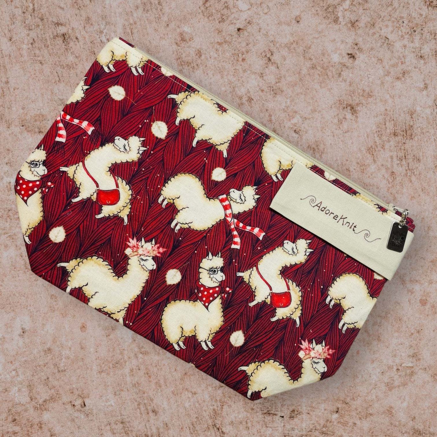 Alpacas with Handbags Project Bag - AdoreKnit