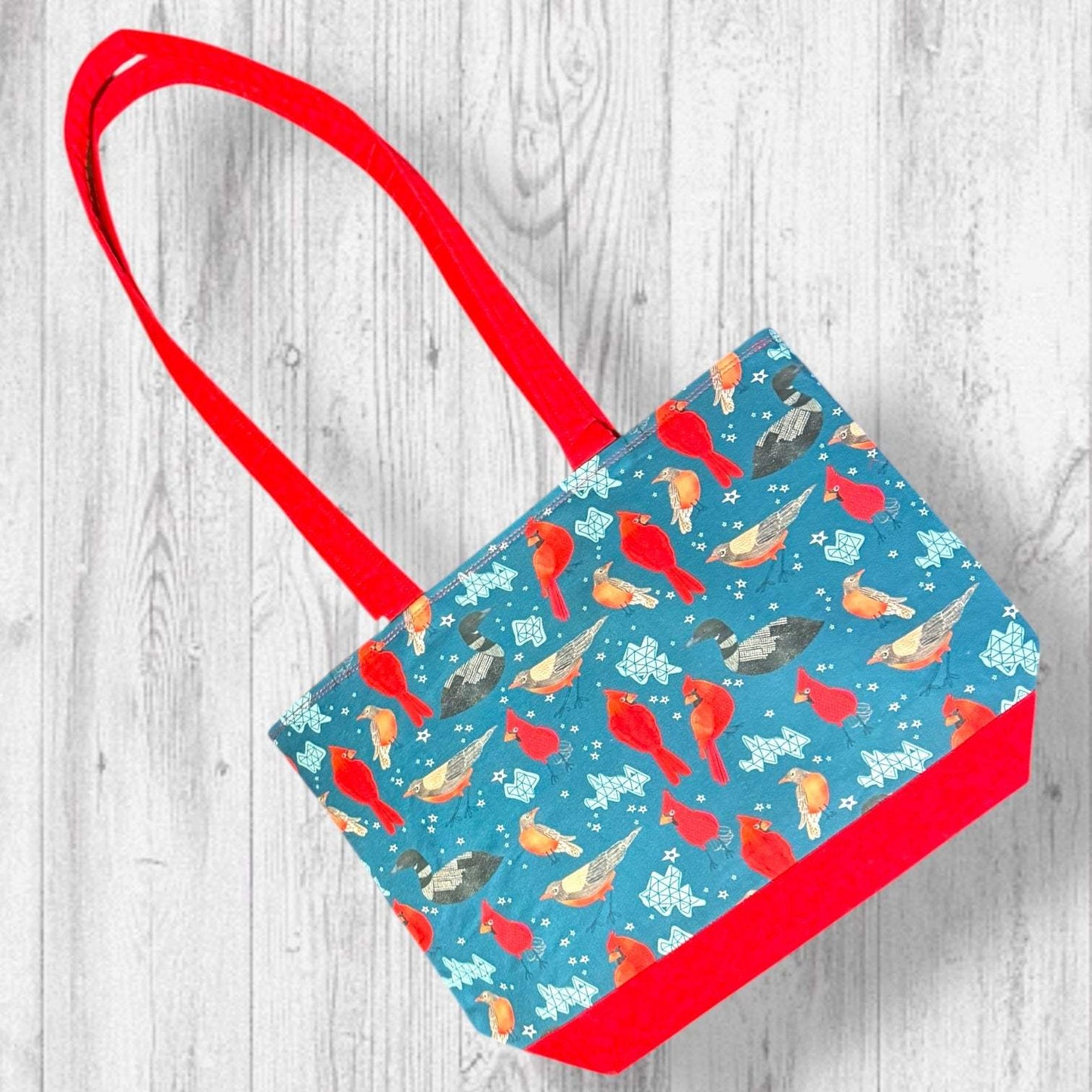 Red Feathers Warm Hearts Project Bag