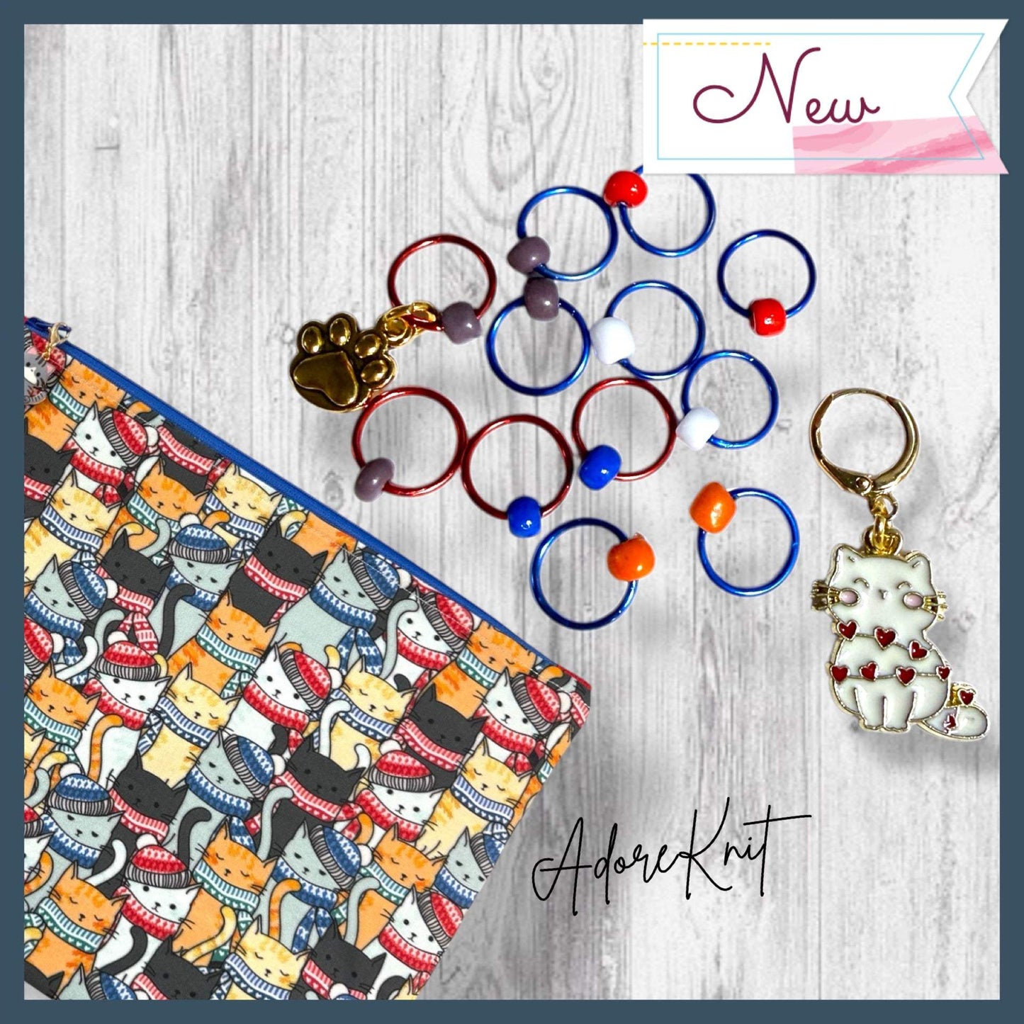 Wrapped & Whiskered Progress & Stitch Markers